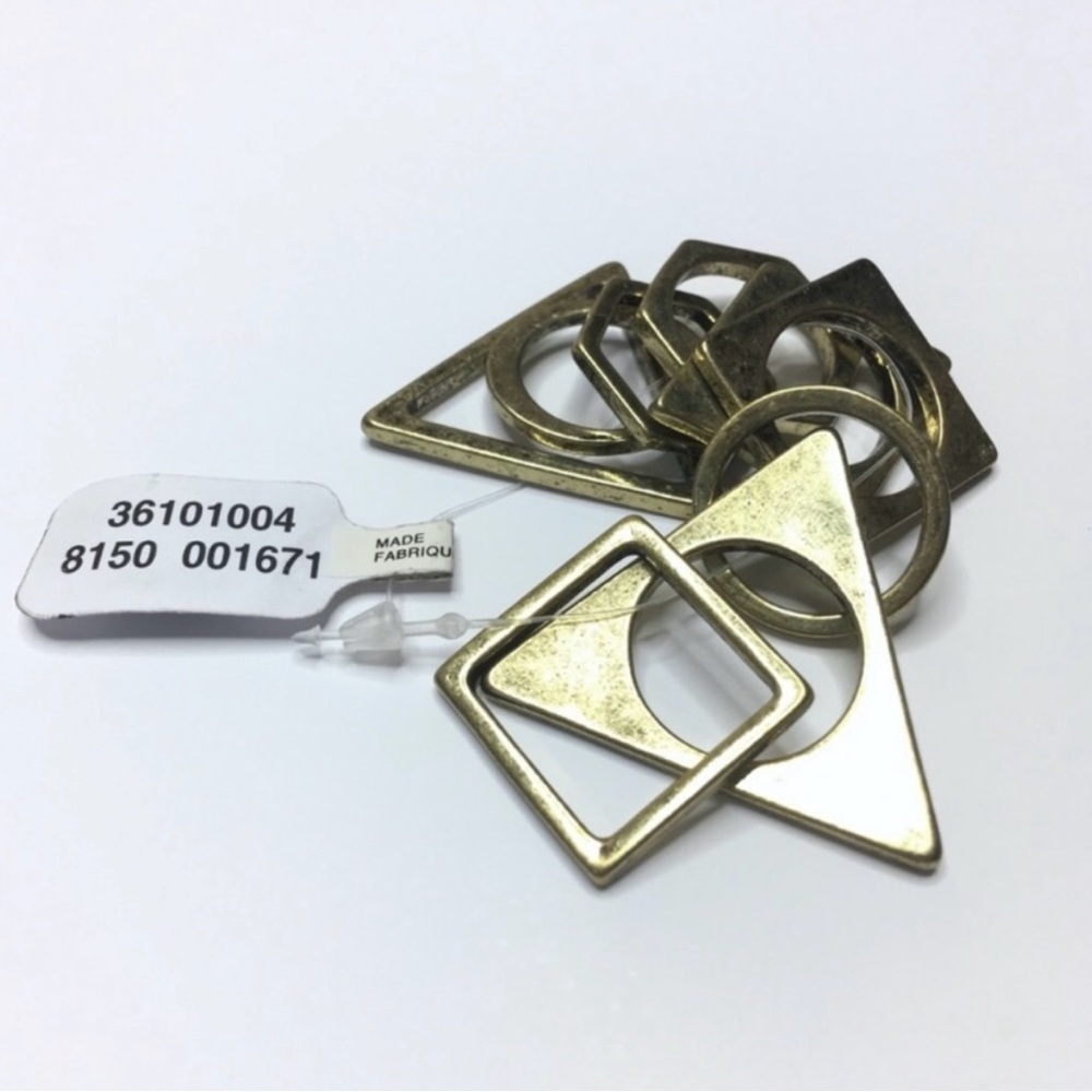 Free People | Gold Geometric Ring Set